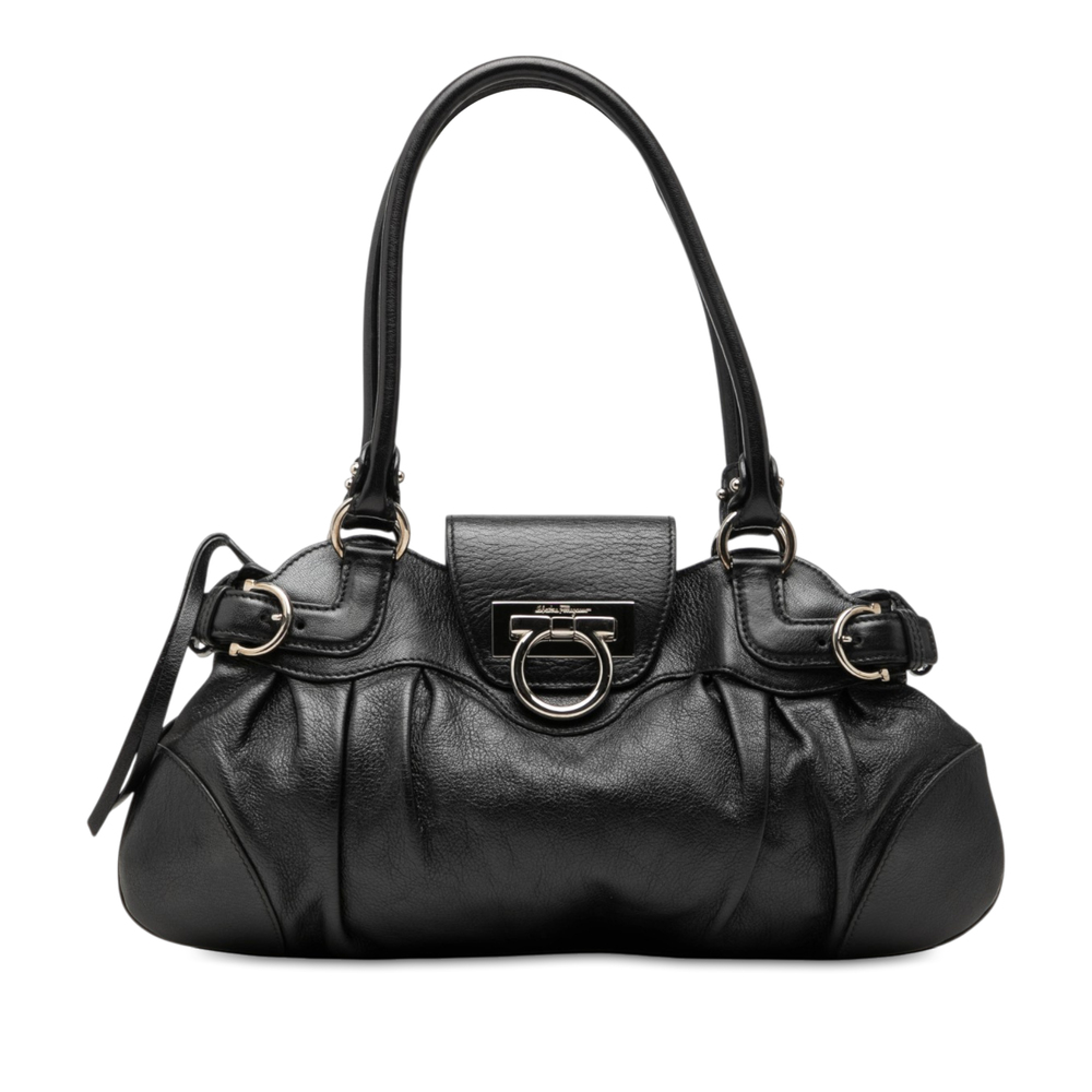 Pre-Loved Ferragamo Leather Gancini Marisa Shoulder Bag
